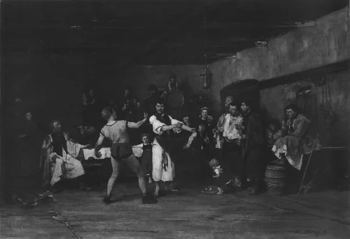 The Wrestler's Challenge by Mihály Munkácsy, painting, 1875