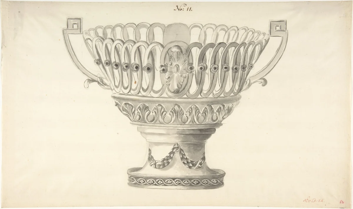 Design for a Bowl by anonymous, drawing, 1765-1795