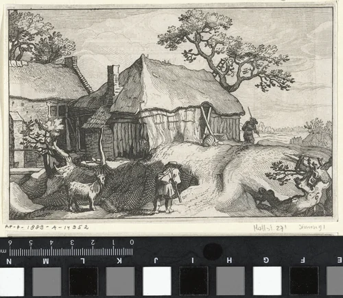 Wandelaar bij een boerderij by Claes Jansz Visscher, print, 1620
