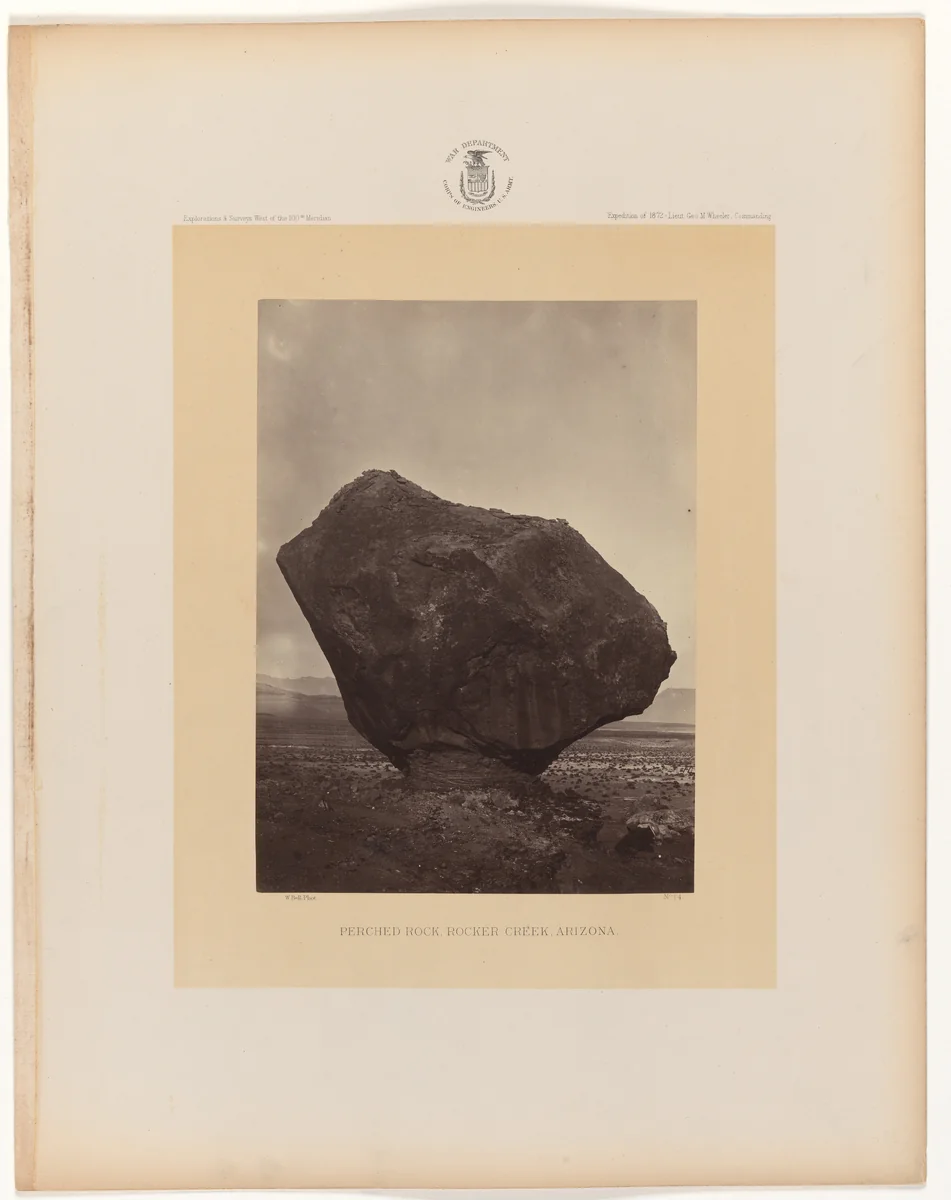 Perched Rock, Rocker Creek, Arizona by William H. Bell, photograph, 1872