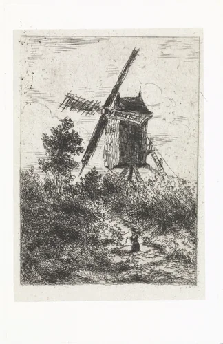 Windmolen by Arnoud Schaepkens, print, 1831-1888