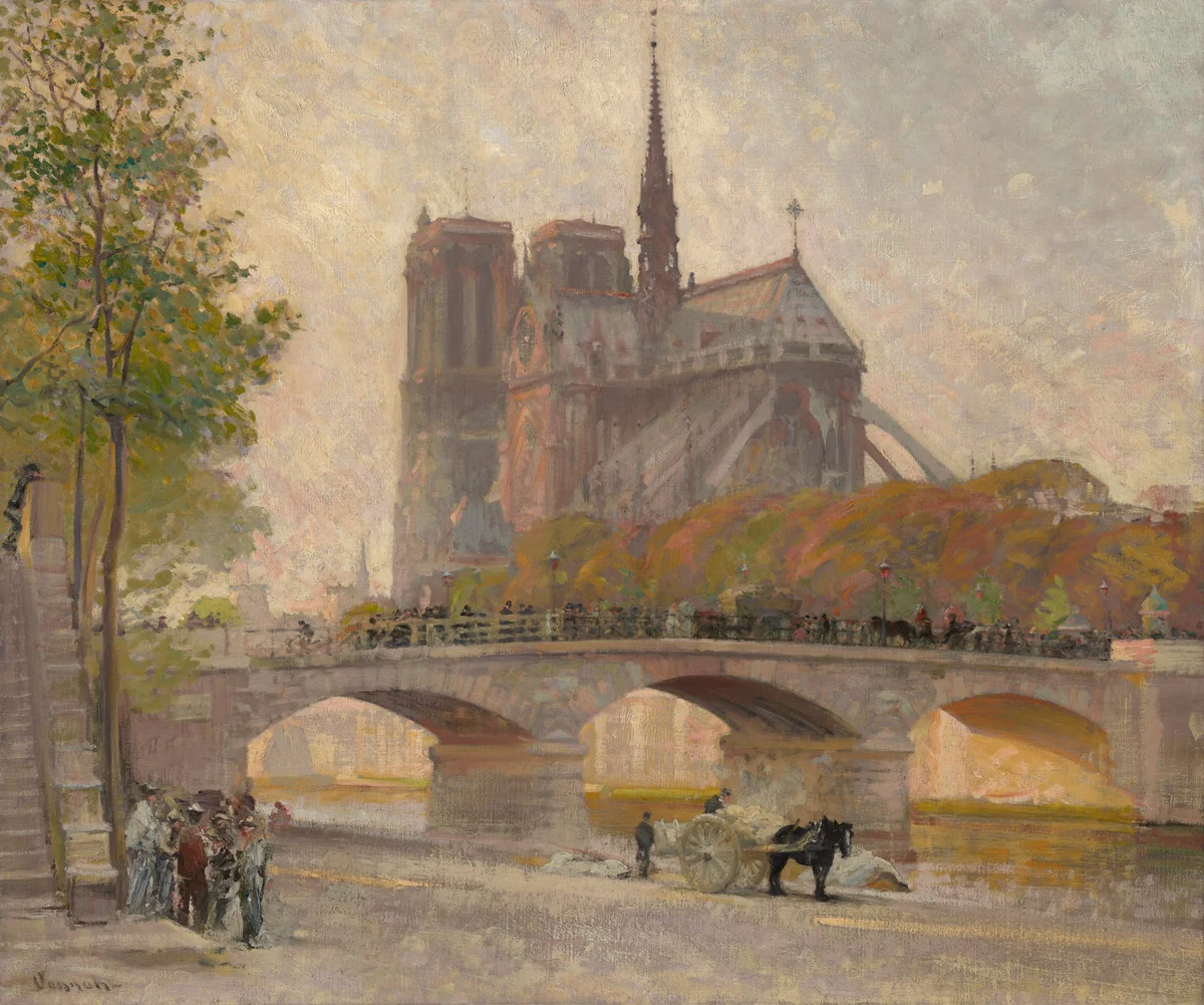 Notre Dame de Paris by Robert William Vonnoh, painting, 1890