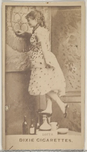 Lotta, from the Actors and Actresses series (N45, Type 7) for Dixie Cigarettes by Allen & Ginter, photograph, 1885-1891