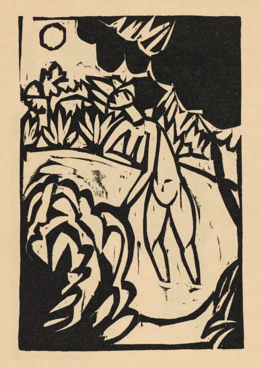 plate 2 in Alfred Döblin: Das Stiftsfräulein und der Tod (Alfred Döblin: The Canoness and Death) by Ernst Ludwig Kirchner, volume, 1913