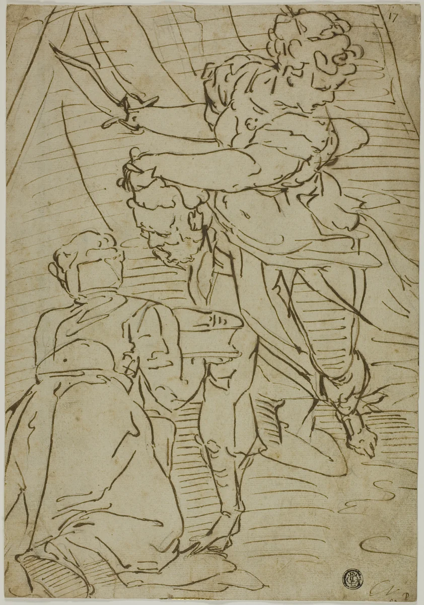 Judith with the Head of Holofernes by Luca Cambiaso, drawing, 1550-1560