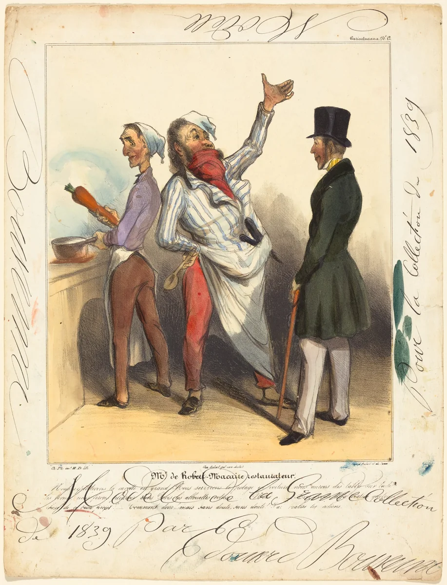 Mr. de Robert Macaire Restaurateur by Honoré Daumier, print, 1836