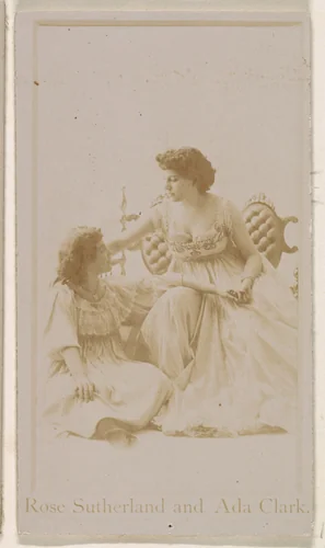Rose Sutherland and Ada Clark, from the Actresses series (N245) issued by Kinney Brothers to promote Sweet Caporal Cigarettes by Kinney Brothers Tobacco Company, photograph, 1890