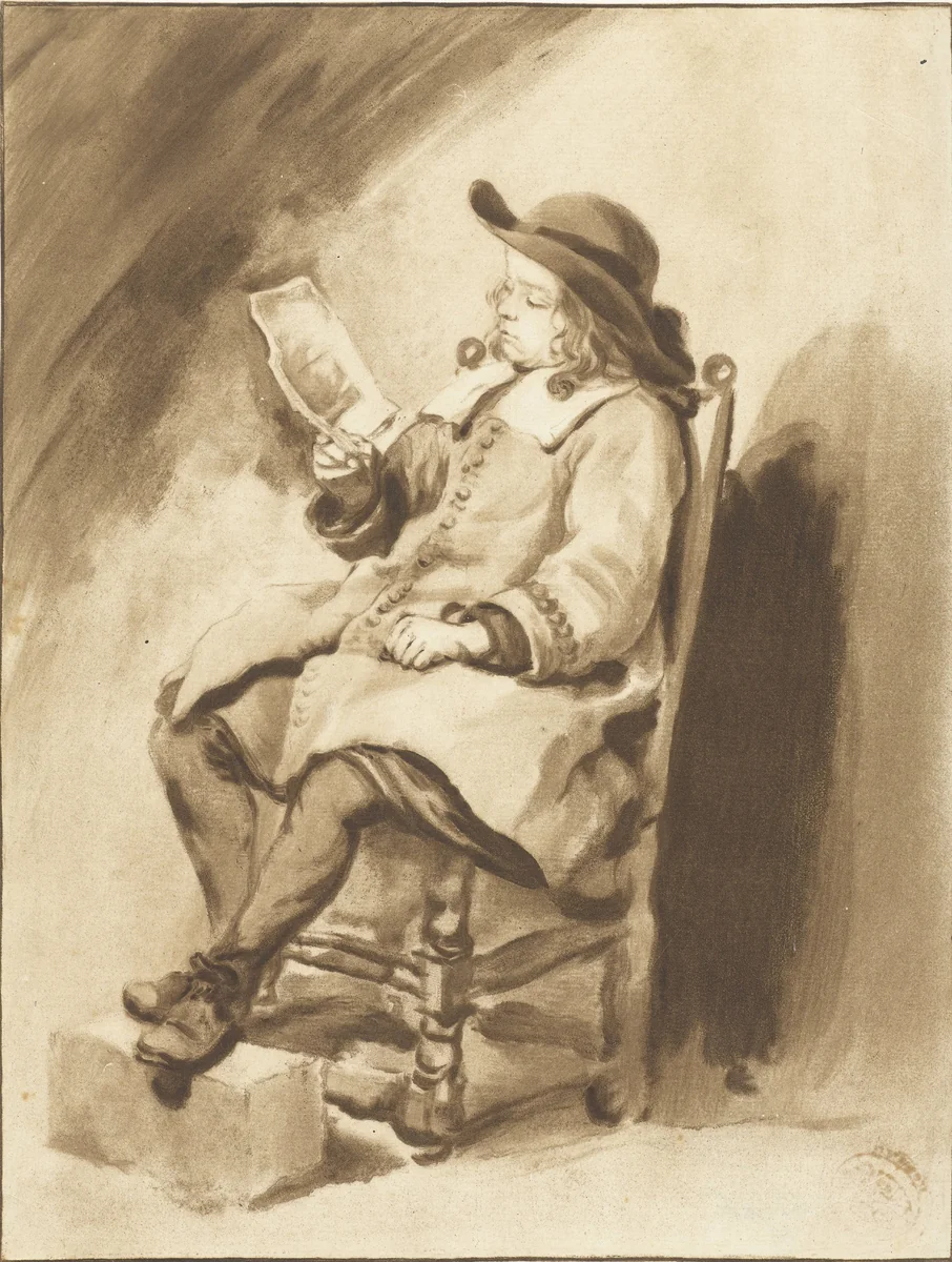 Lezende jongeling by Jurriaan Cootwijck, print, 1724-1798