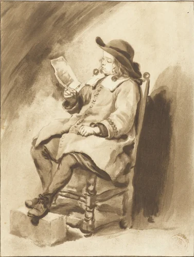 Lezende jongeling by Jurriaan Cootwijck, print, 1724-1798