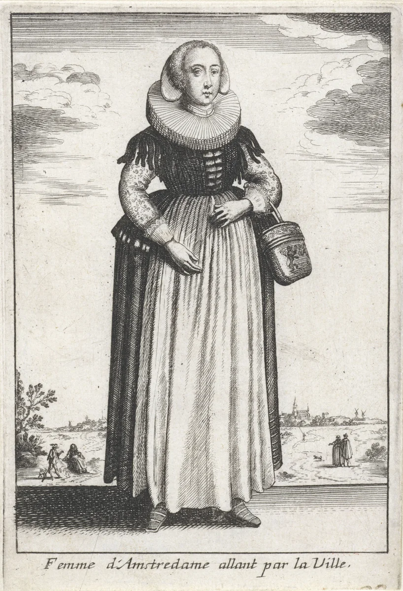 Femme d'Amstredame allant par la Ville by anonymous, print, 1662