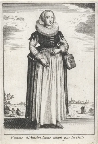 Femme d'Amstredame allant par la Ville by anonymous, print, 1662