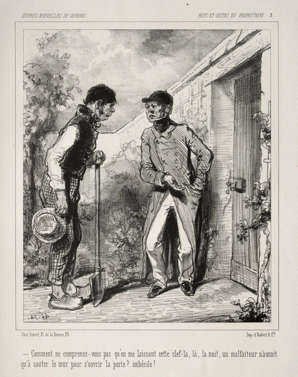 Faite et Gestes du Propriétaire by Paul Gavarni, print, 1824-1866
