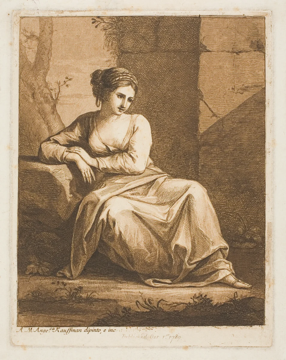 The Muse by Angelica Kauffmann, print, 1766