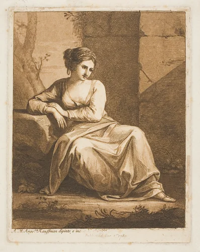 The Muse by Angelica Kauffmann, print, 1766