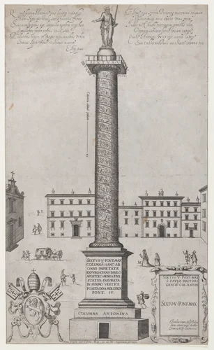 The Antonine Column, from "Speculum Romanae Magnificentiae" by anonymous, print, 1589
