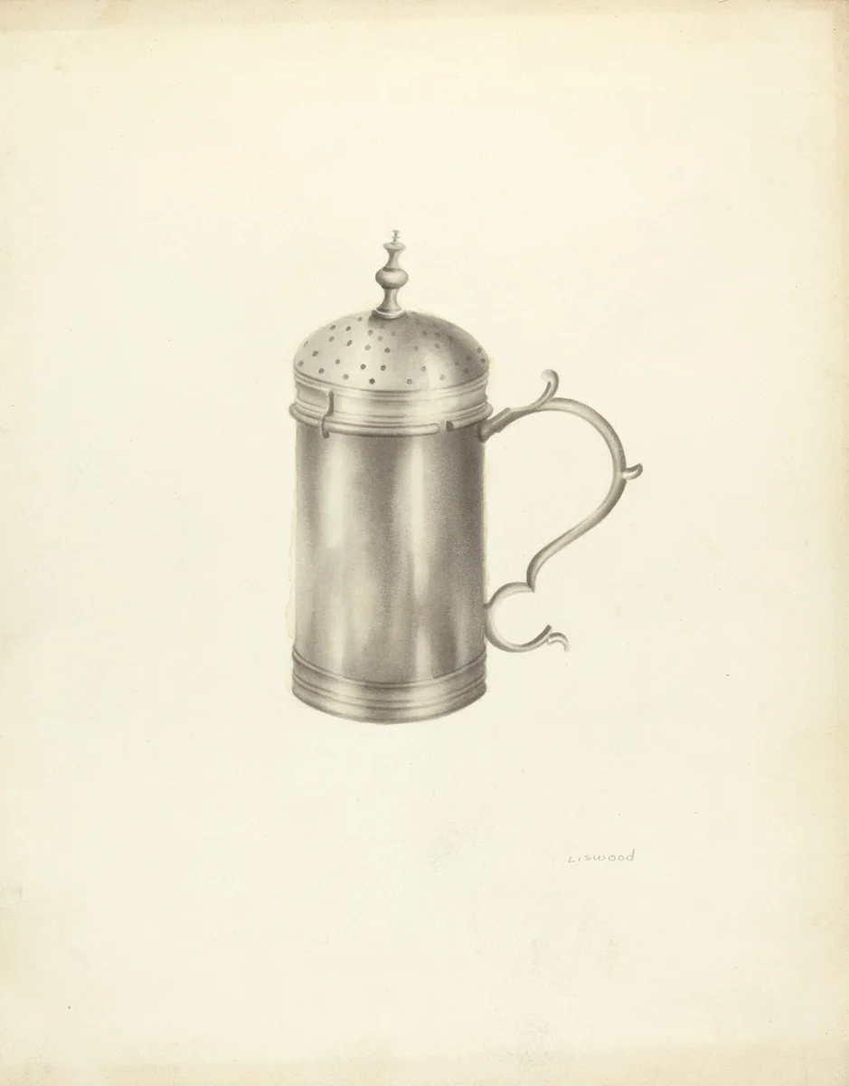 Silver Salt Cellar by Sidney Liswood, index of american design, 1938