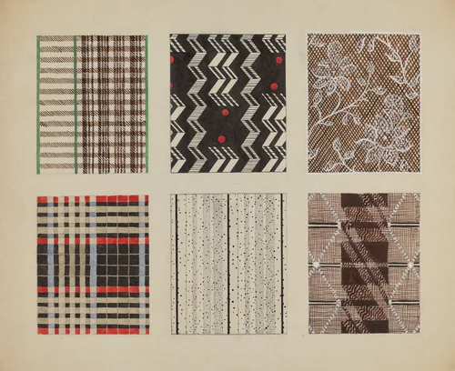 Materials from Quilt by Dorothy Posten, index of american design, 1937