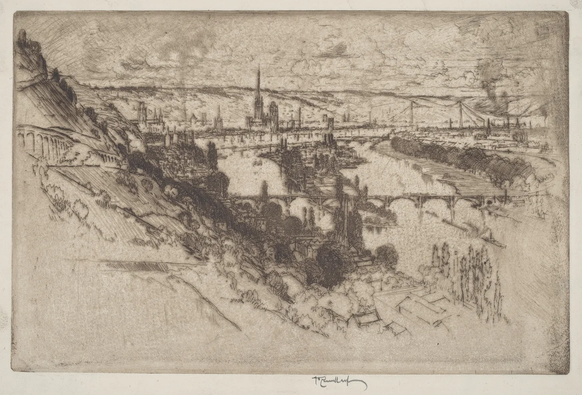 Rouen, from Bon Secours by Joseph Pennell, print, 1907