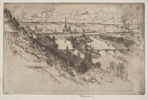 Rouen, from Bon Secours by Joseph Pennell, print, 1907