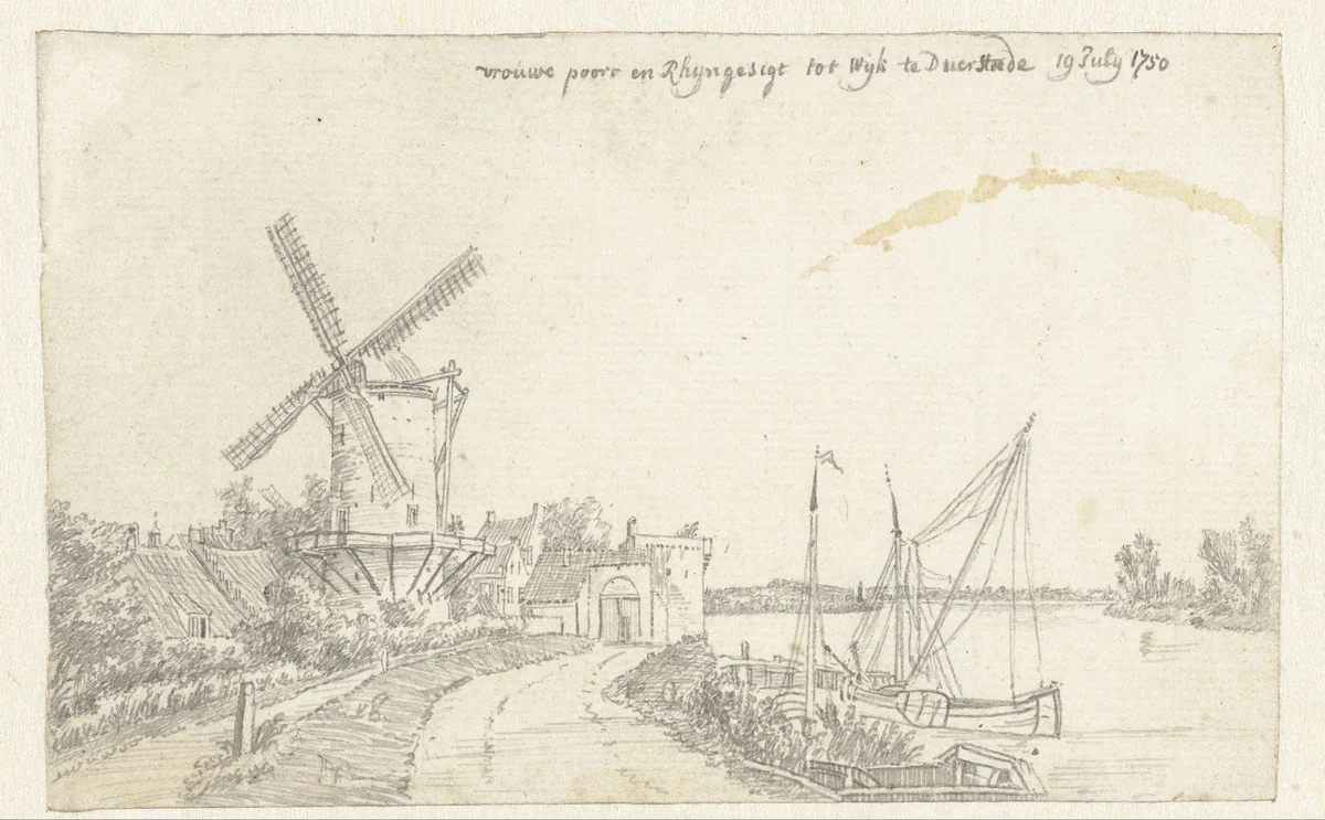 Wijk bij Duurstede by Jan de Beijer, drawing, 1750