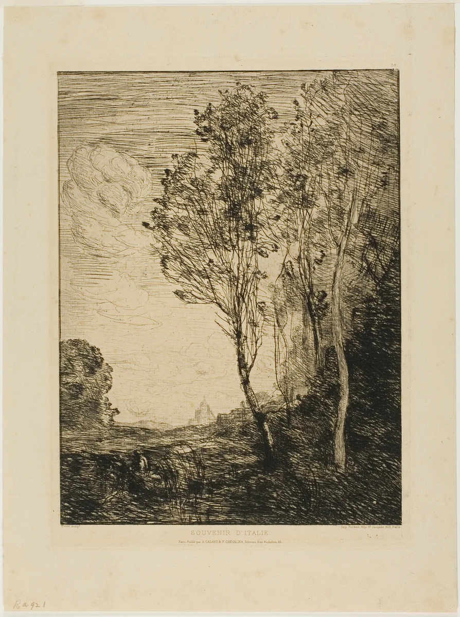 Remembrance of Italy by Jean-Baptiste-Camille Corot, print, 1863