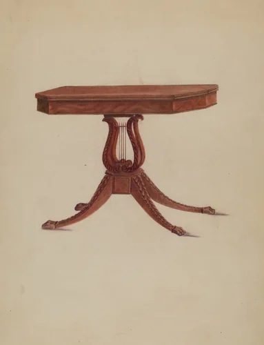 Table (Lyre Pedestal) by American 20th Century, index of american design, 1939