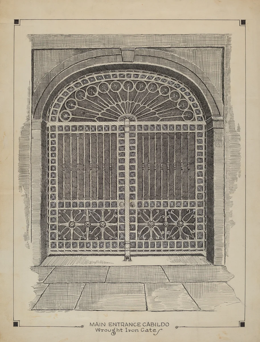 Wrought Iron Gate by Al Curry, index of american design, 1936