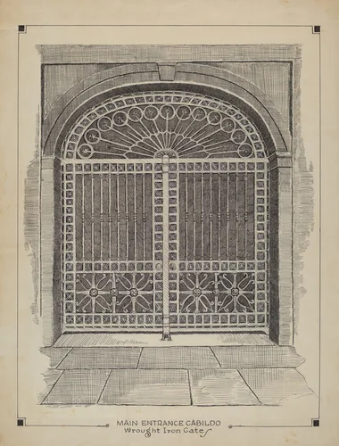 Wrought Iron Gate by Al Curry, index of american design, 1936