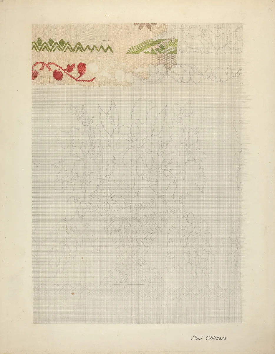 Technique Demo (Jacquard Coverlet) by William Paul Childers, index of american design, 1941