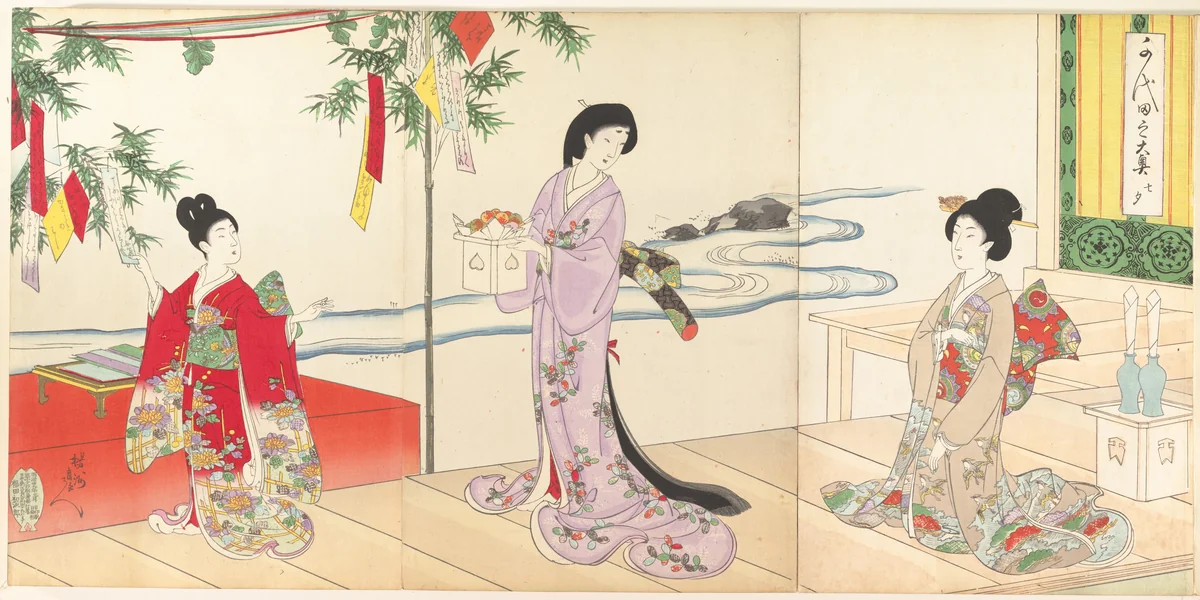 Chiyoda Castle (Album of Women) by Yōshū Chikanobu (楊洲周延), print, 1895