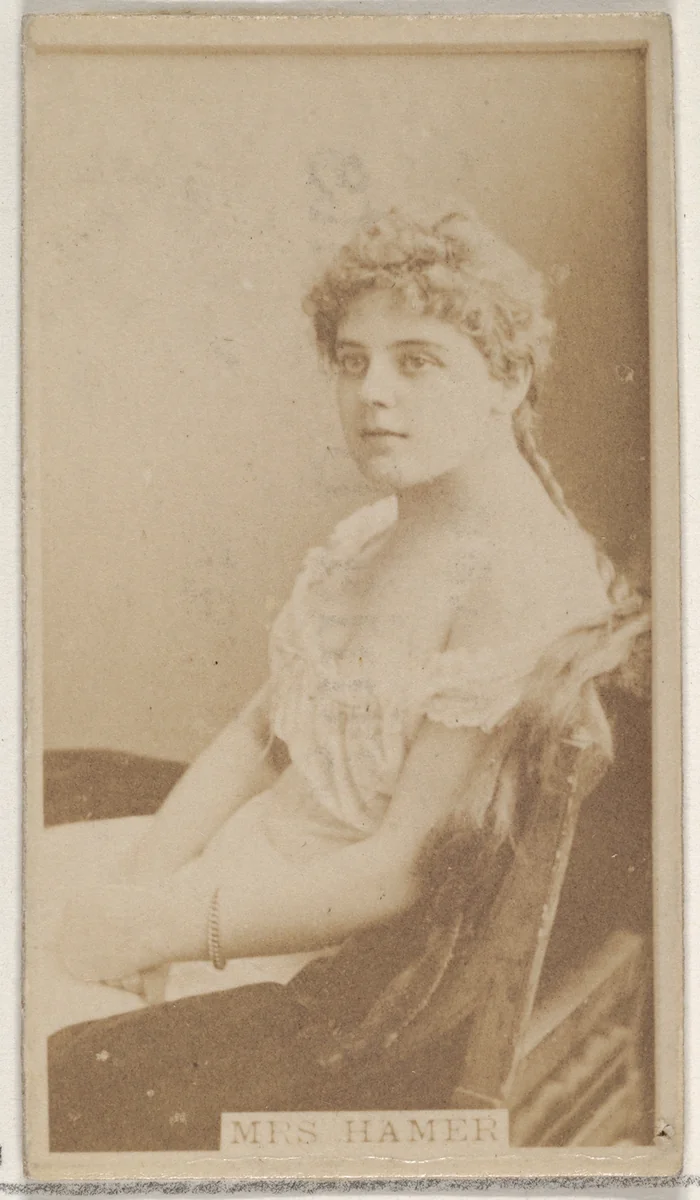 Mrs. Hamer, from the Actors and Actresses series (N45, Type 8) for Virginia Brights Cigarettes by Allen & Ginter, photograph, 1885-1891