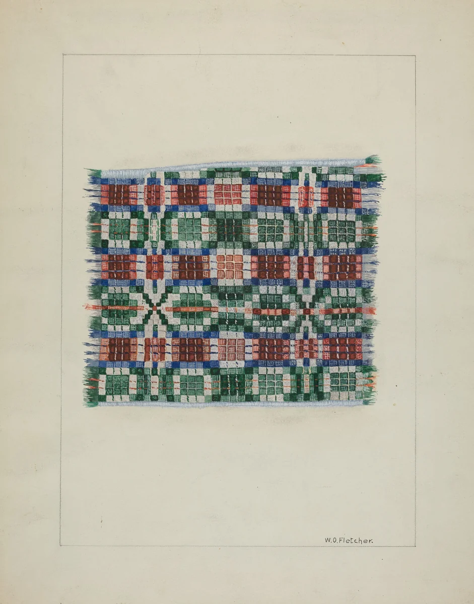 Handwoven Coverlet by William O. Fletcher, index of american design, 1937
