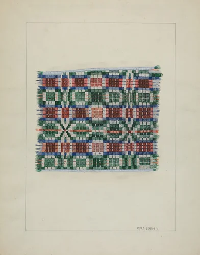 Handwoven Coverlet by William O. Fletcher, index of american design, 1937