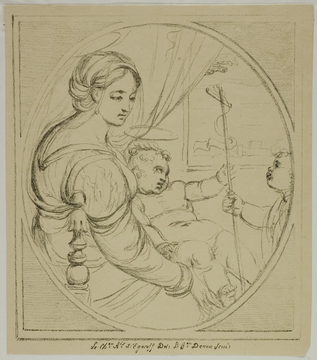 Virgin in a Chair by Dominique Vivant Denon, print, 1817-1820