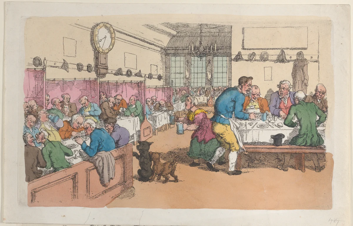 An Eating House by Thomas Rowlandson, print, 1815
