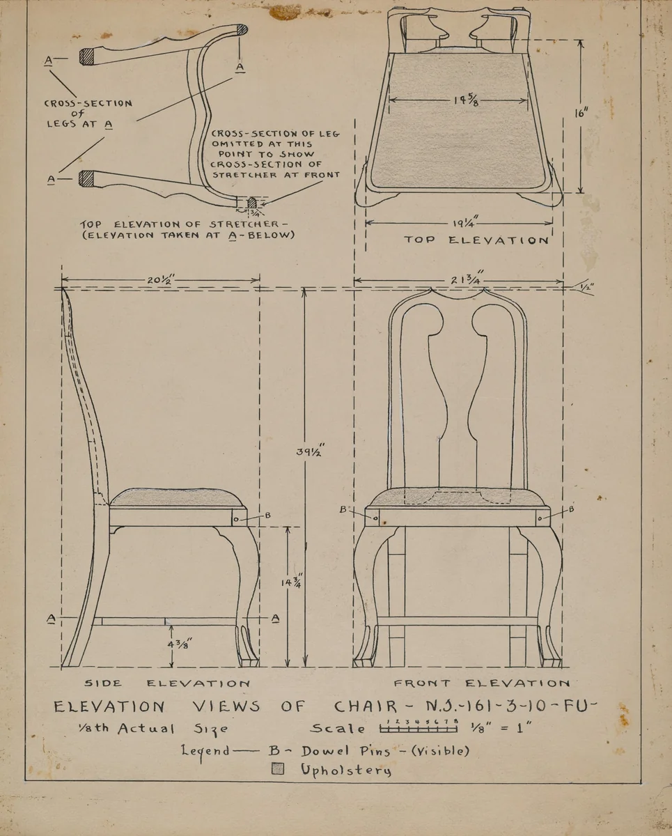Chair by Francis Law Durand, index of american design, 1935-1942