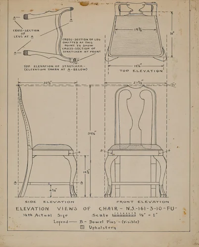 Chair by Francis Law Durand, index of american design, 1935-1942
