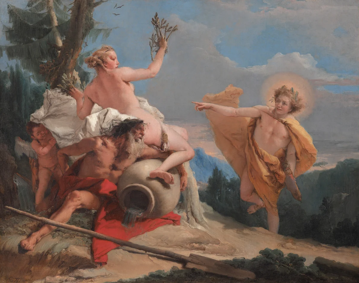 Apollo Pursuing Daphne by Giovanni Battista Tiepolo, painting, 1755-1760