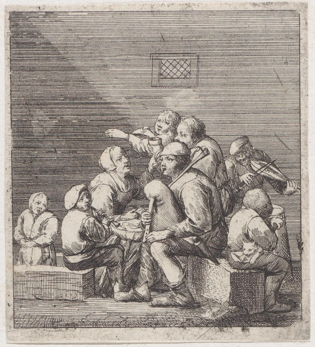 Cat Concert by Jacques Dassonville, print, 1635-1675