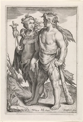 Hercules en Omphale by Unknown, print, 1581-1631