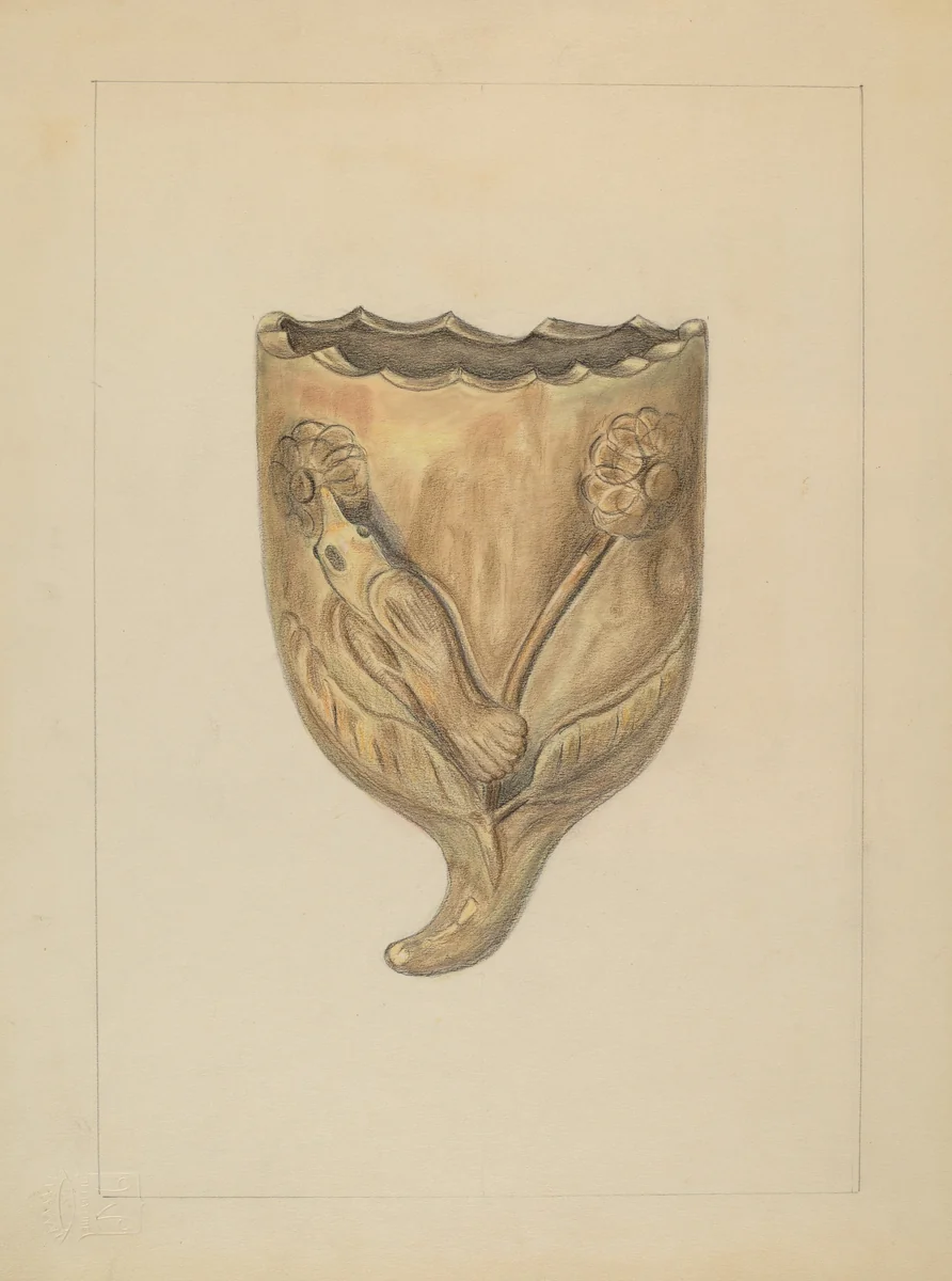 Wall Pocket for Flowers by Gertrude Lemberg, index of american design, 1935-1942