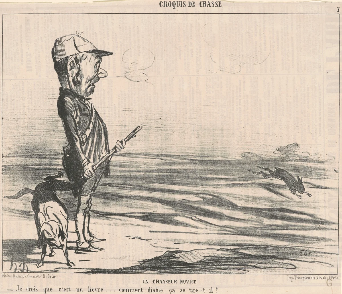Je crois que c'est un lièvre... by Honoré Daumier, print, 1853