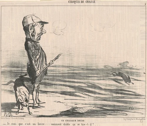Je crois que c'est un lièvre... by Honoré Daumier, print, 1853