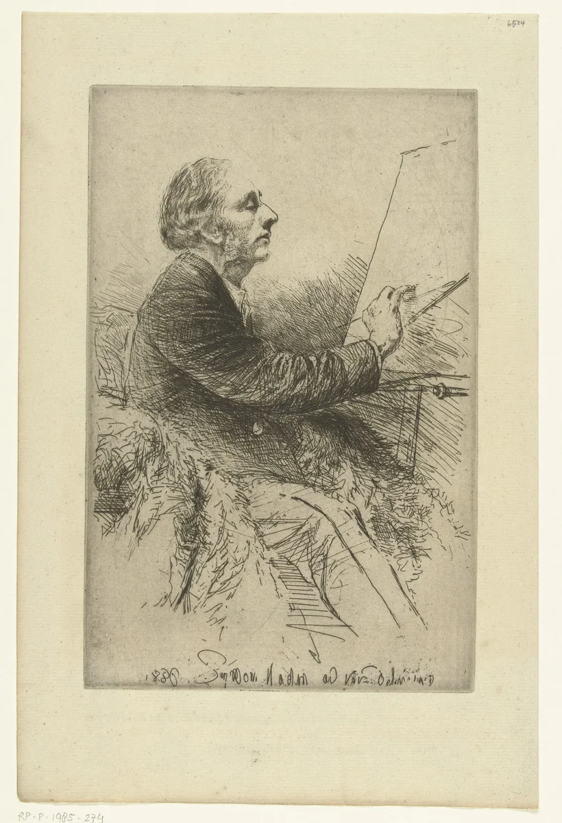 Zelfportret van Francis Seymour-Haden by Francis Seymour-Haden, print, 1880