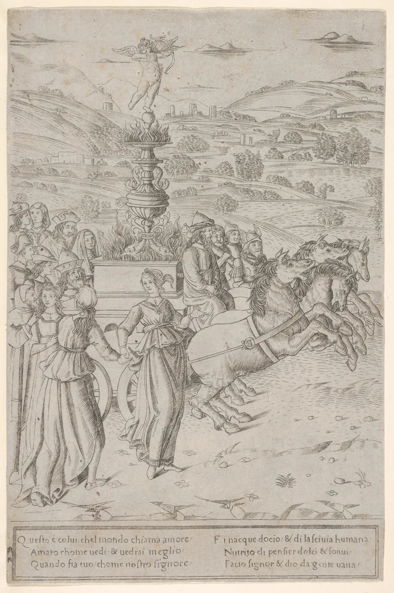 The Triumph of Love, from "The Triumphs of Petrarch" by Francesco Rosselli, print, 1480-1500