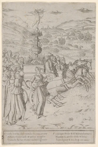 The Triumph of Love, from "The Triumphs of Petrarch" by Francesco Rosselli, print, 1480-1500
