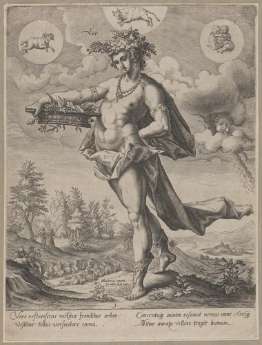 Spring, from "The Four Seasons" by Matthaeus Greuter, print, 1589-1600