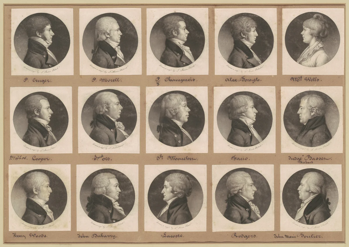 Saint-Mémin Collection of Portraits, Group 21 by Charles B. J. Févret de Saint-Mémin, volume, 1798-1803