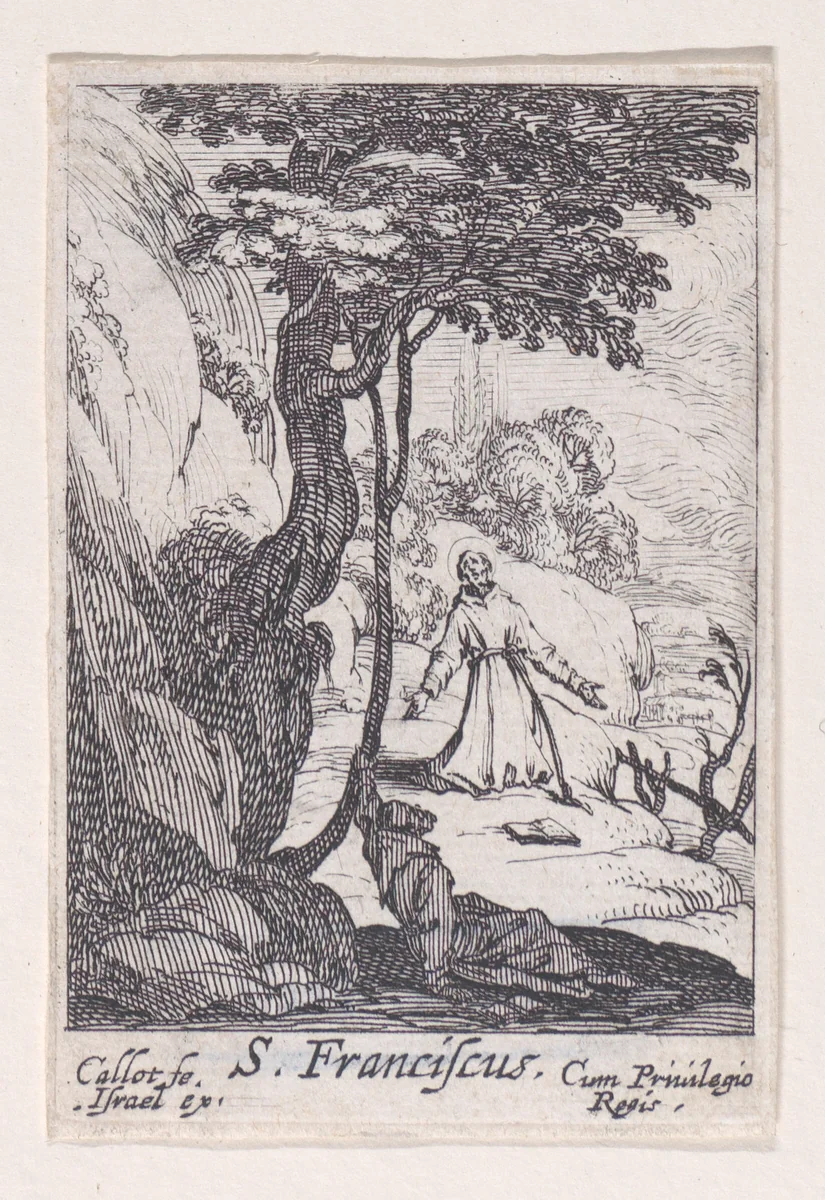 St. Francis, from "Les Pénitents et Pénitentes" (The Penitents) by Jacques Callot, print, 1627-1637