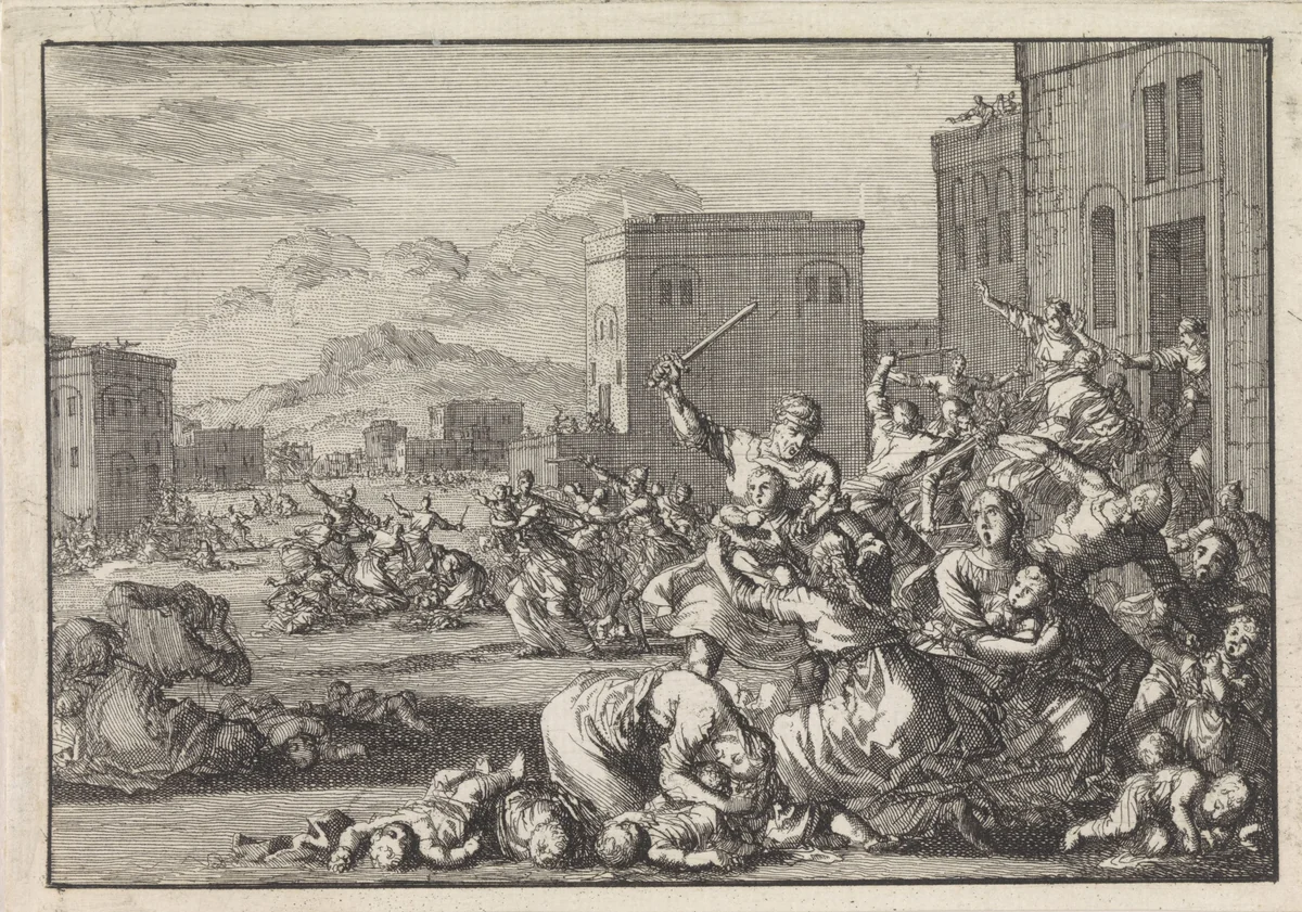 Kindermoord te Bethlehem by Jan Luyken, print, 1703
